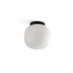 Candeeiro de teto Amelia para casa de banho, preta/opala, vidro, Ø 21,5 cm