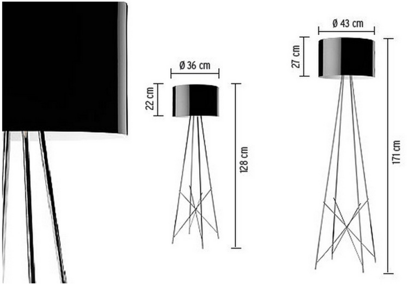 Ray F2 Lampadar Black - Flos