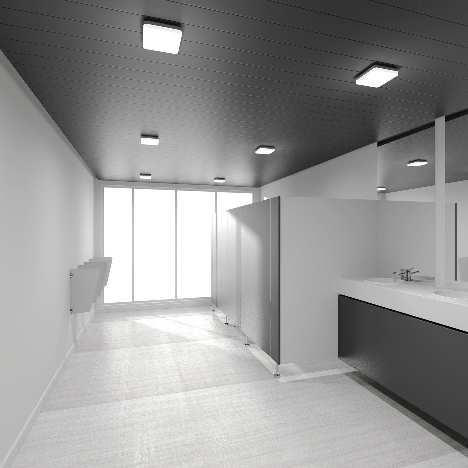 Performance in Lighting Plafonieră cu LED WL210 unghiulară din plastic 15W 21x21cm - Hol - modern - gri argintiu alb satinat
