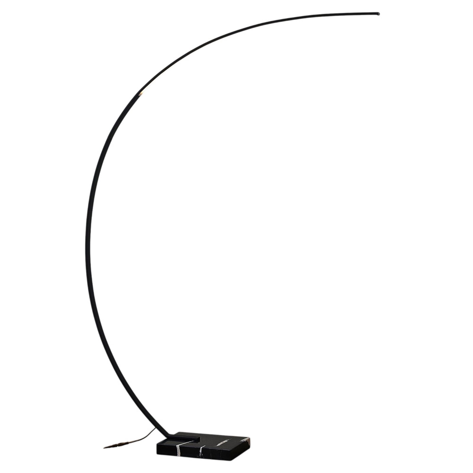 Lindby LED Lampadaire arqué Kendra, noir, aluminium, hauteur 180cm