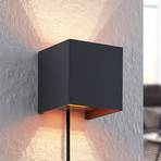 Arcchio fali lámpa Zuzana, szögletes, fekete, dugó, 9,7 cm