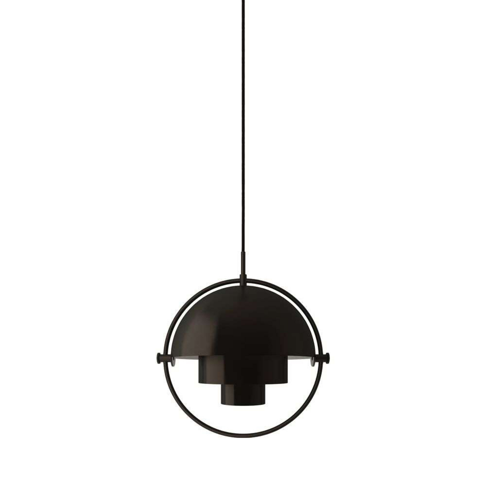 Multi-Lite Lustră Pendul Small Black Brass - GUBI