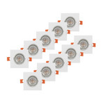 PRIOS inbouwlamp Fibur, wit, 9 cm, GU10, set van 10