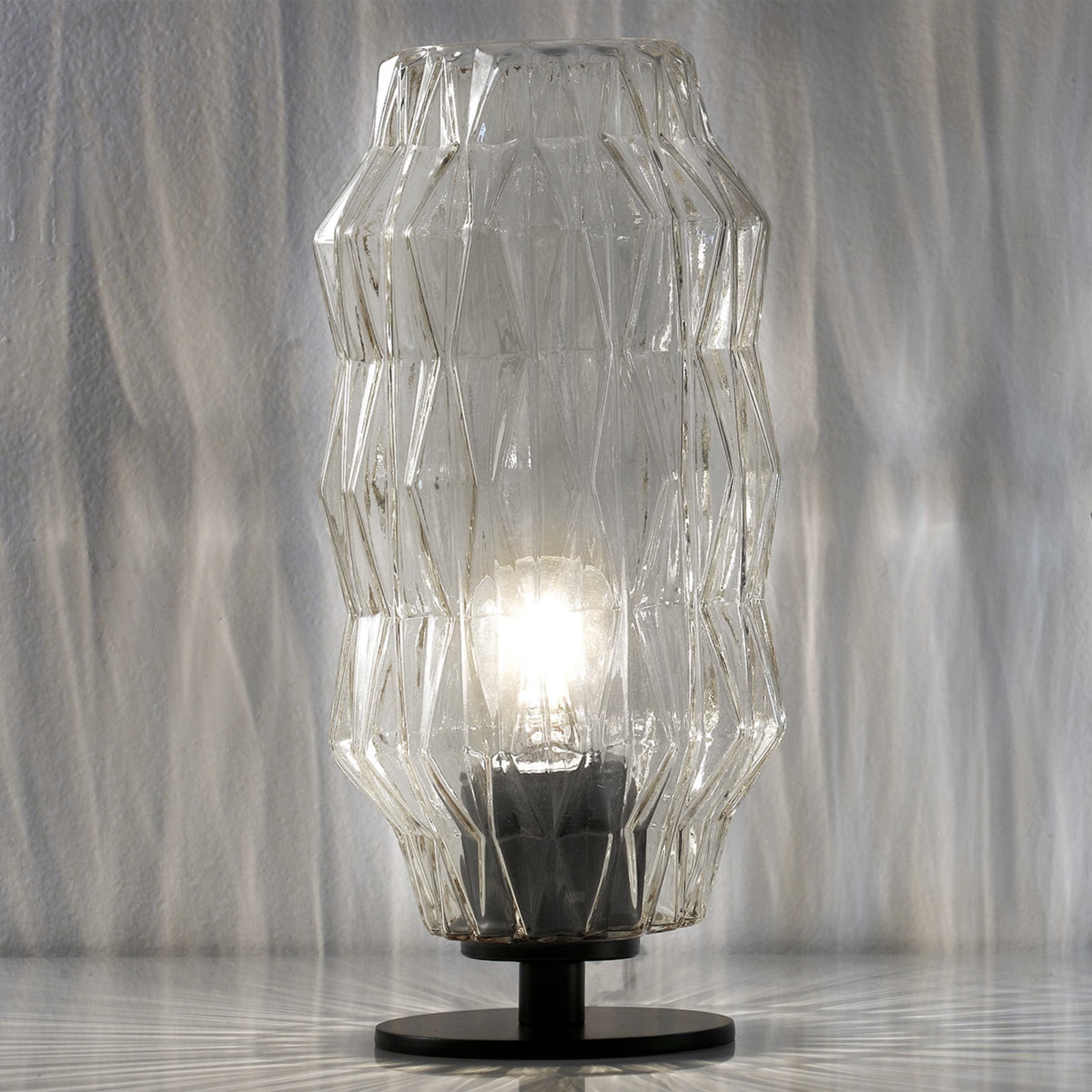 Origami table lamp, transparent