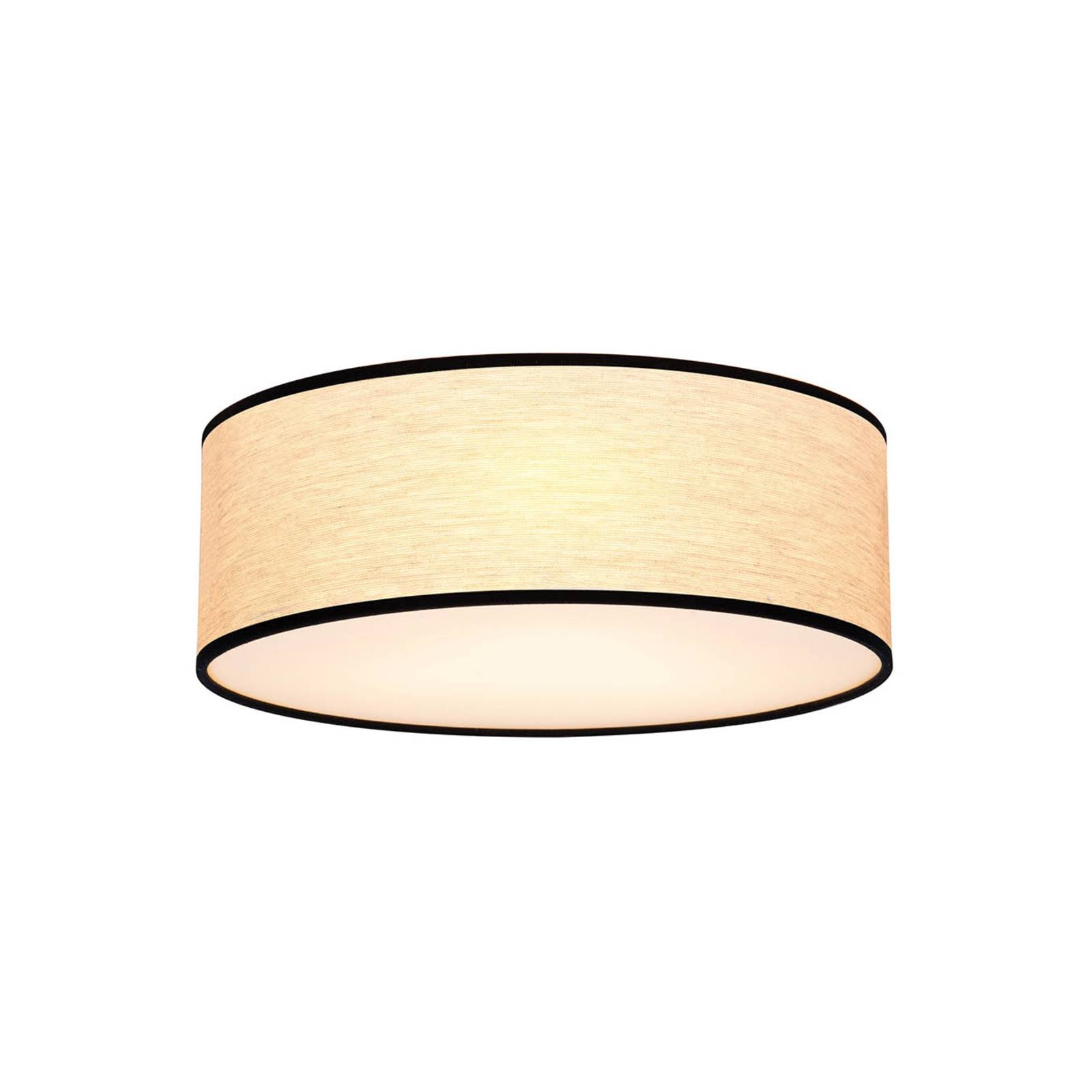 Taklampa Cavos, textilskärm, natur, Ø 38 cm