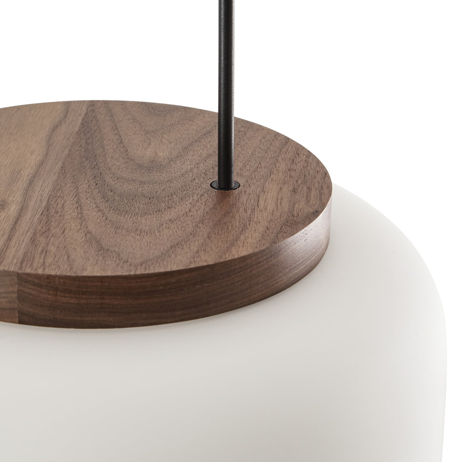 Shiro LED-Hängeleuchte, 1-flammig, Holz/Glas - Quitani