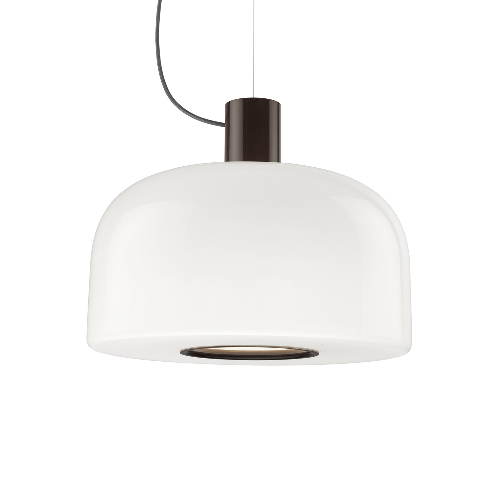 FLOS hanglamp Bellhop Glas S2, chocoladebruin, Ø 45 cm