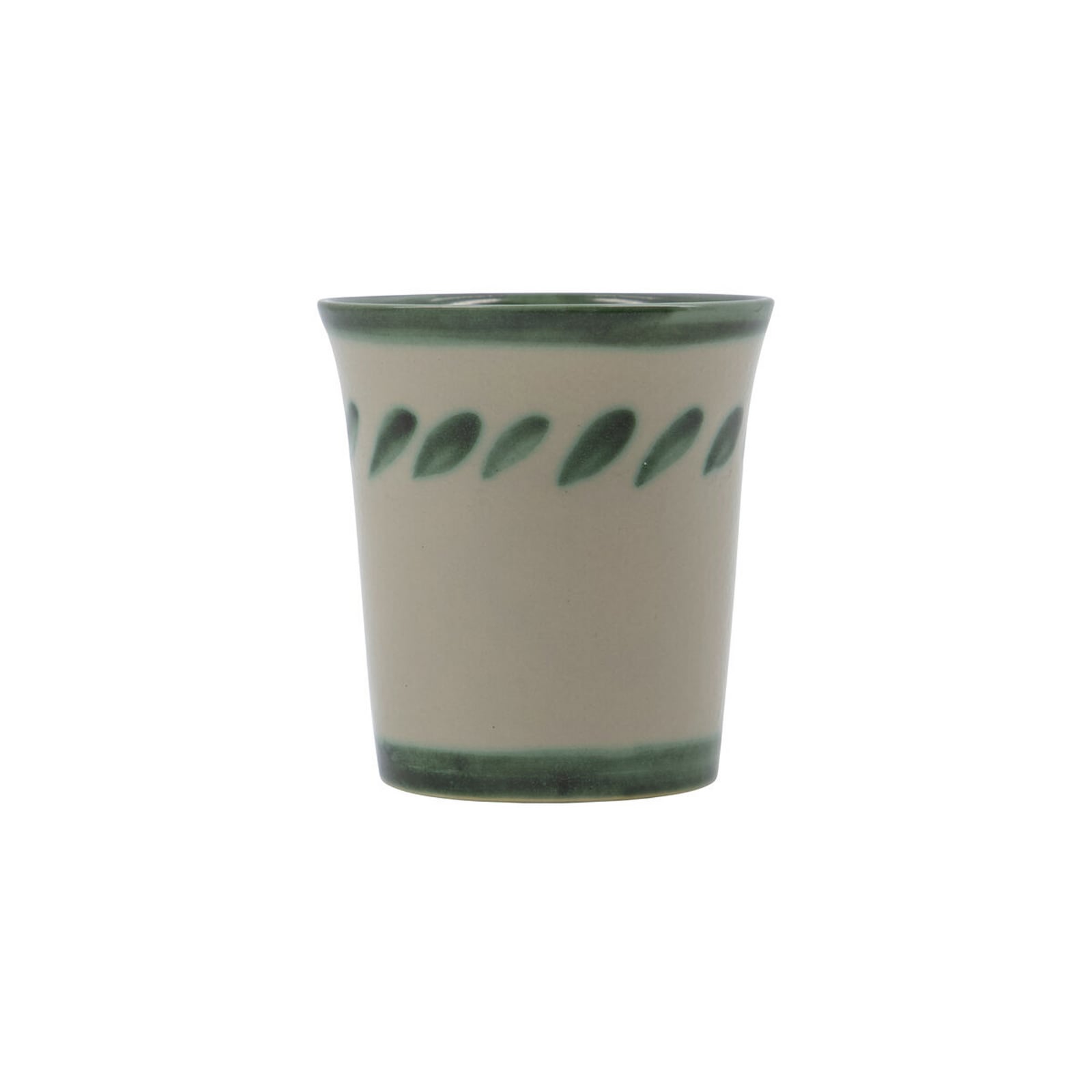 Tazza HDDiva, bianco/verde, ceramica 9 cm, set da 2 - House Doctor