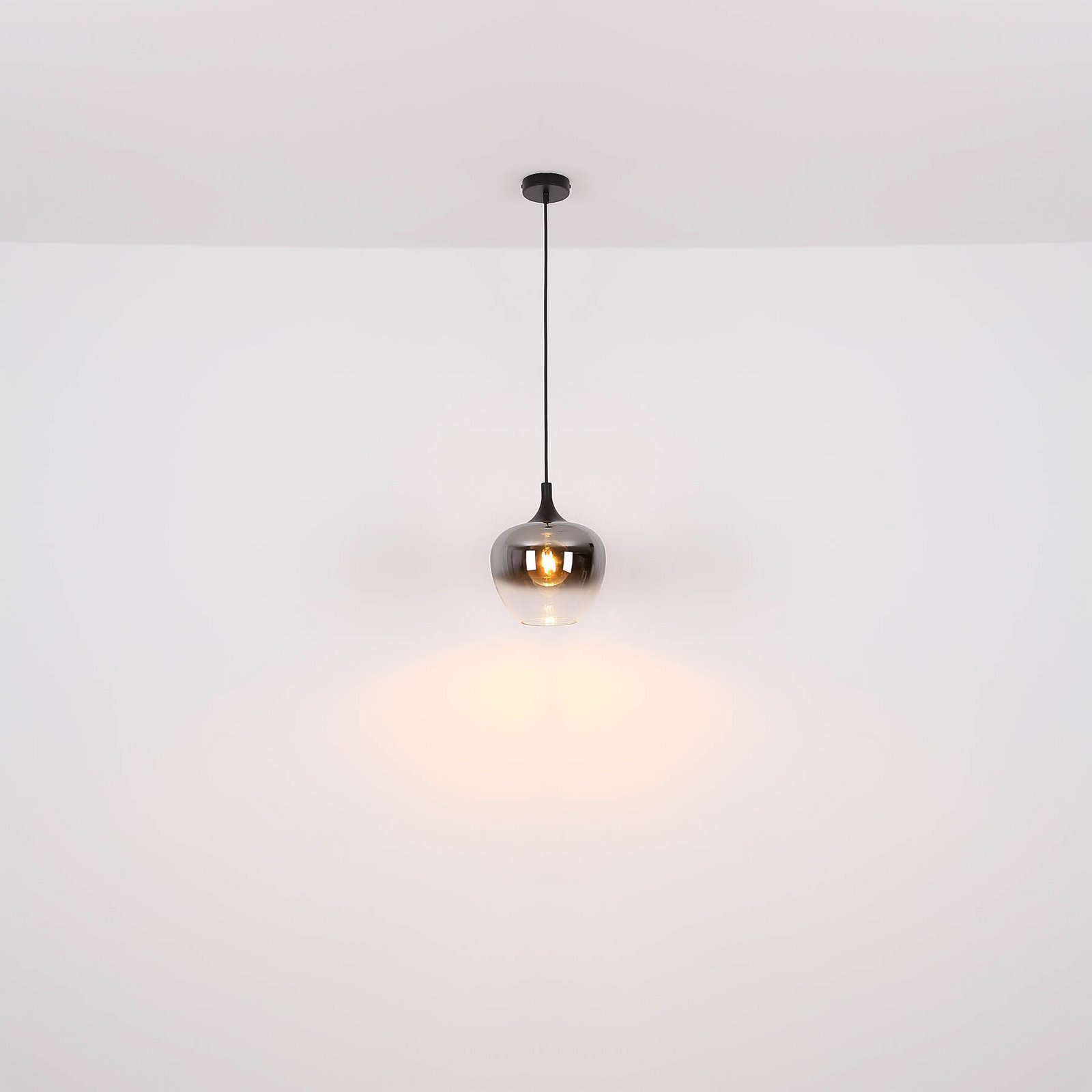 Lampa wisząca Maxy, Ø 29 cm, dymny szary, szkło