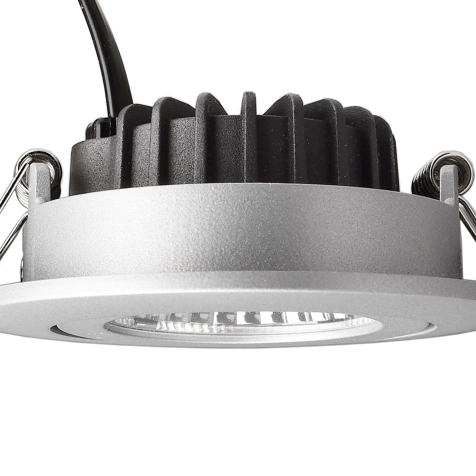Dione LED recessed downlight 3,000 K silver grey