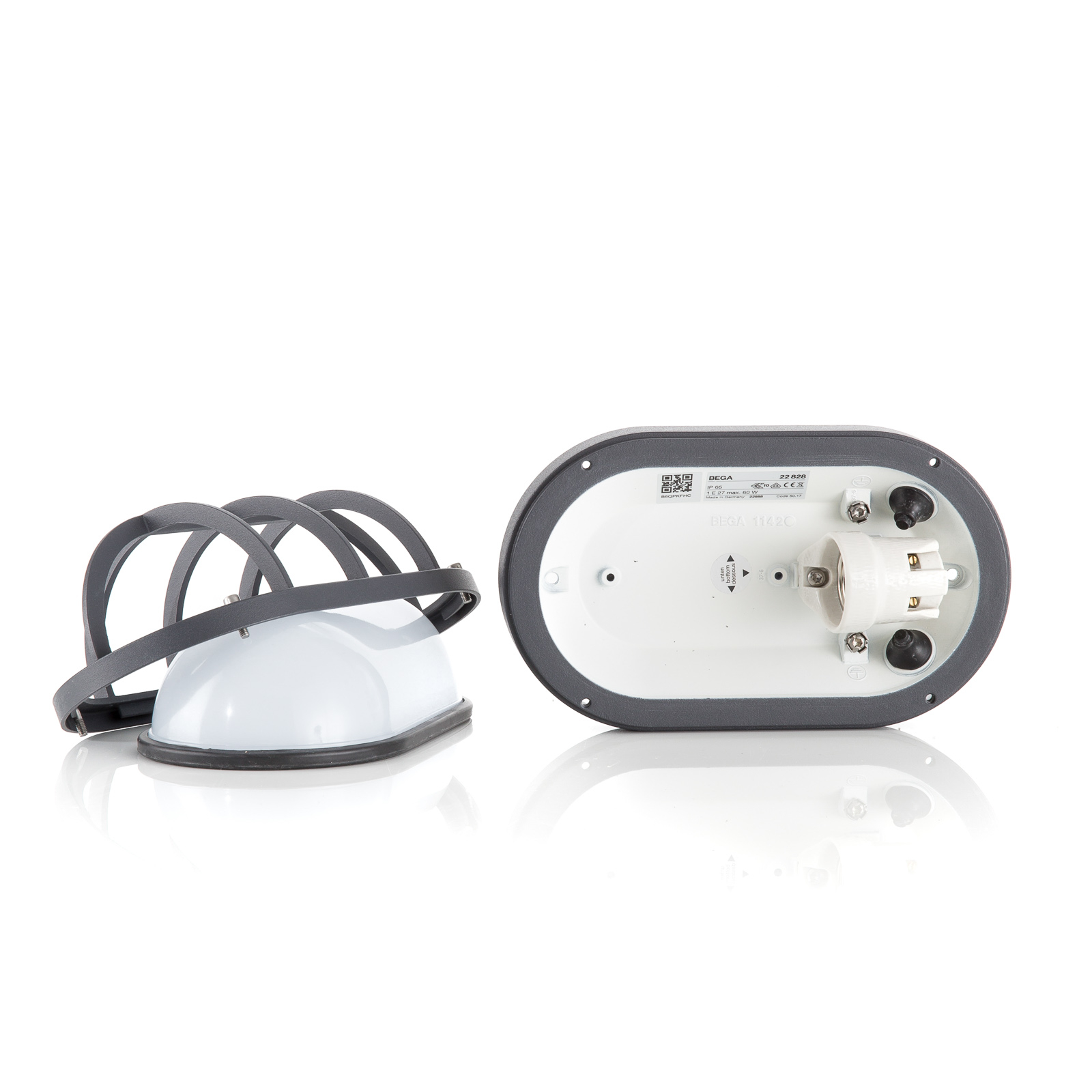 Bega 228 Utomhusvagglampa Oval 22 X 13 Cm Grafit Lamp24 Se