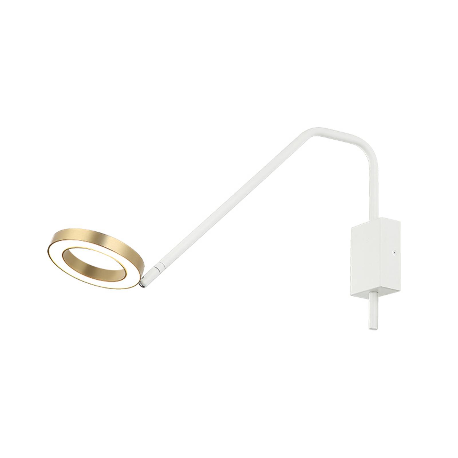 22043 LED-væglampe bevægelig arm mat hvid/guld