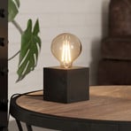 Lampada da tavolo Prestwick 2 cubo di legno, nero