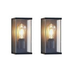 Susanne outdoor wall light, angular, glazed, set of 2