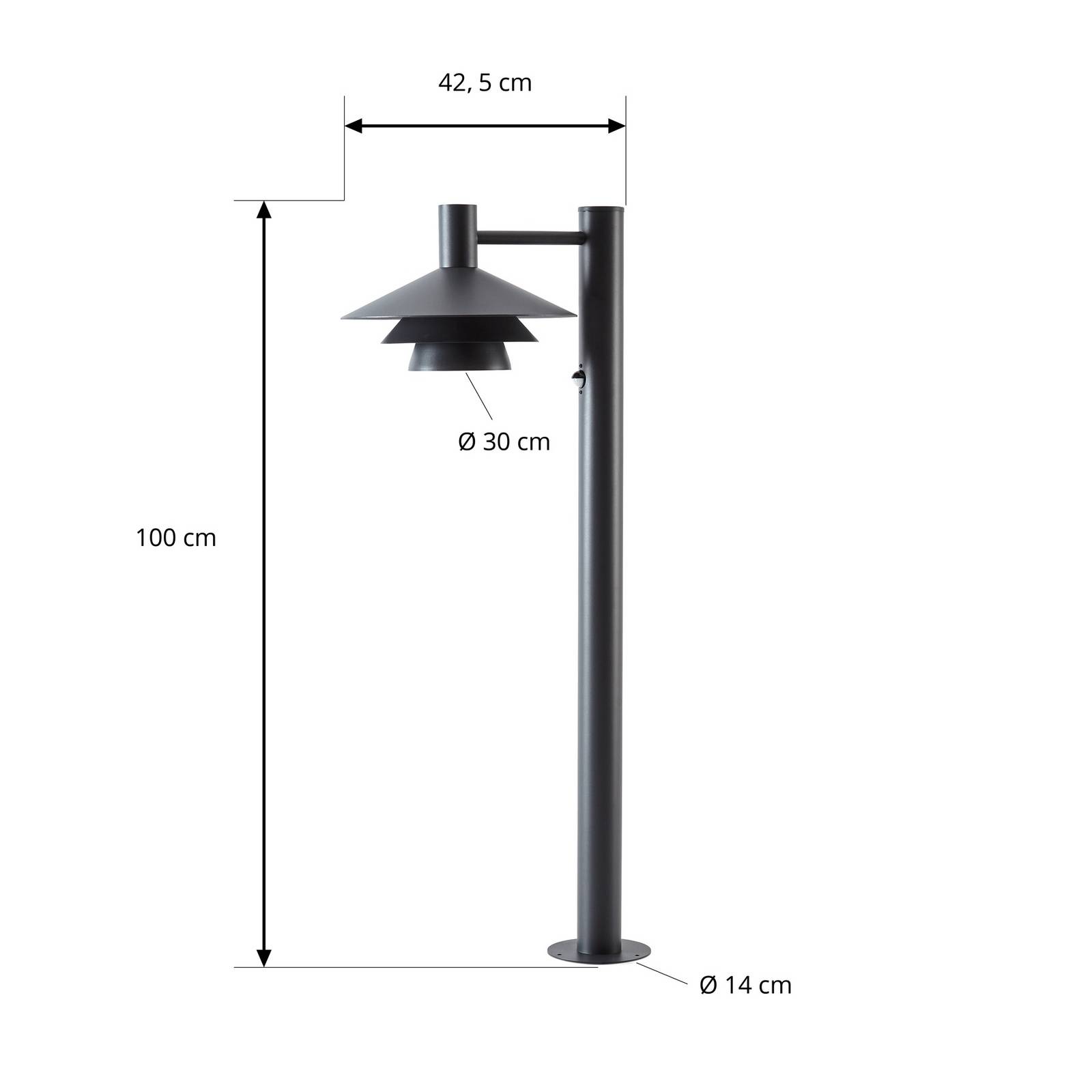Słupek oświetleniowy LED Lucande Montaro, 100 cm, antracyt, czujnik