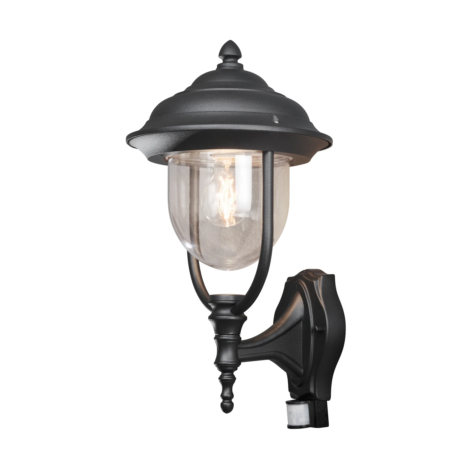 Utendørs PARMA vegglampe med sensor i svart