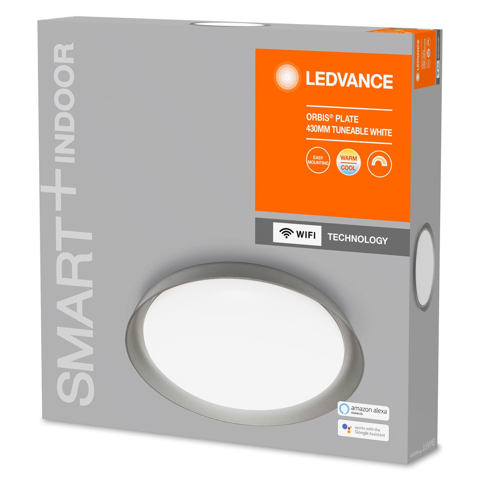 LEDVANCE SMART+ WiFi Orbis Plate CCT 43 cm harmaa