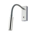 LED wall lamp Rocco, chrome Flexarm grey