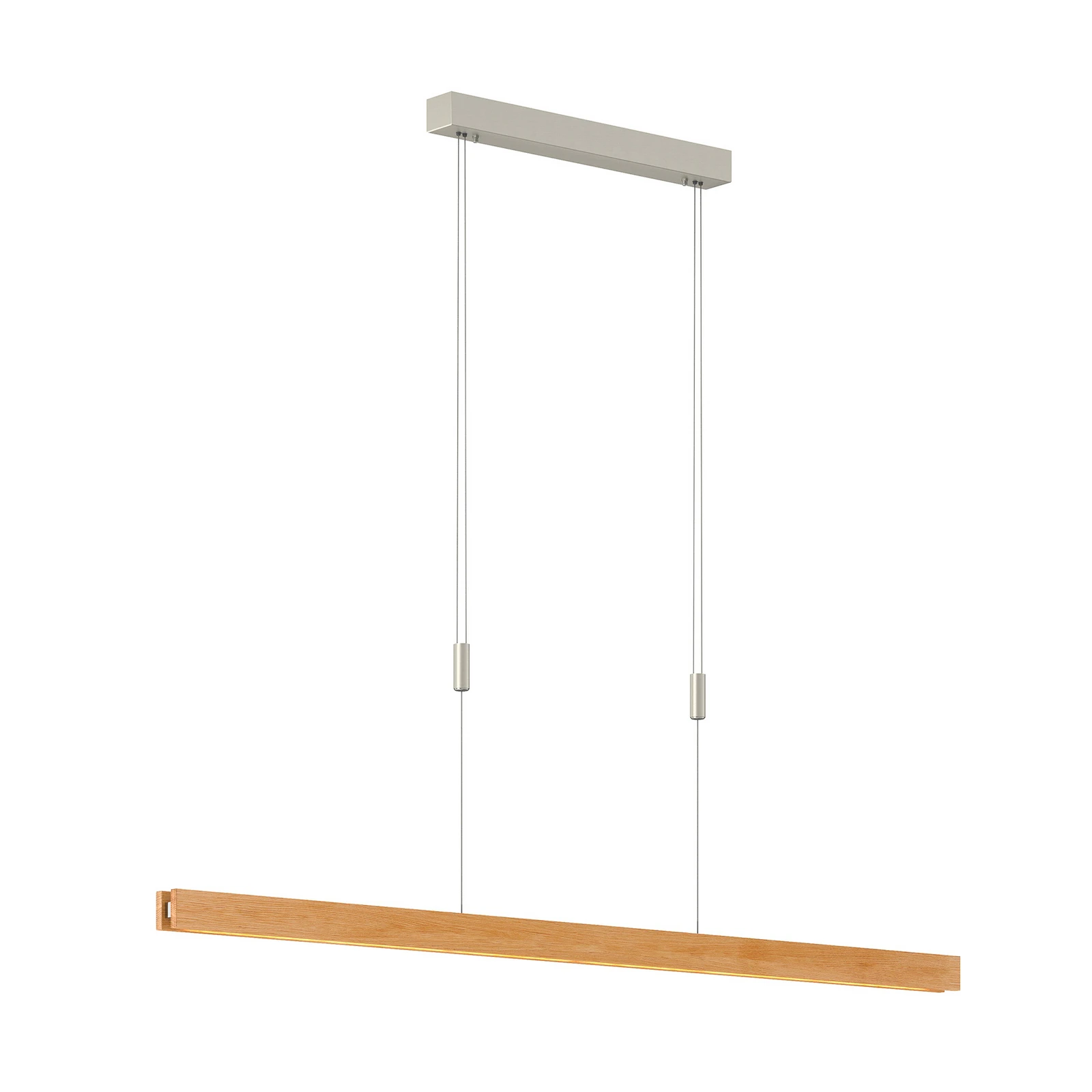 Quitani LED κρεμαστό φωτιστικό Alin, μήκος 138 cm, φυσική δρυς