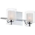 Wall light Kolt IP44 with double glass shade, 2-bulb