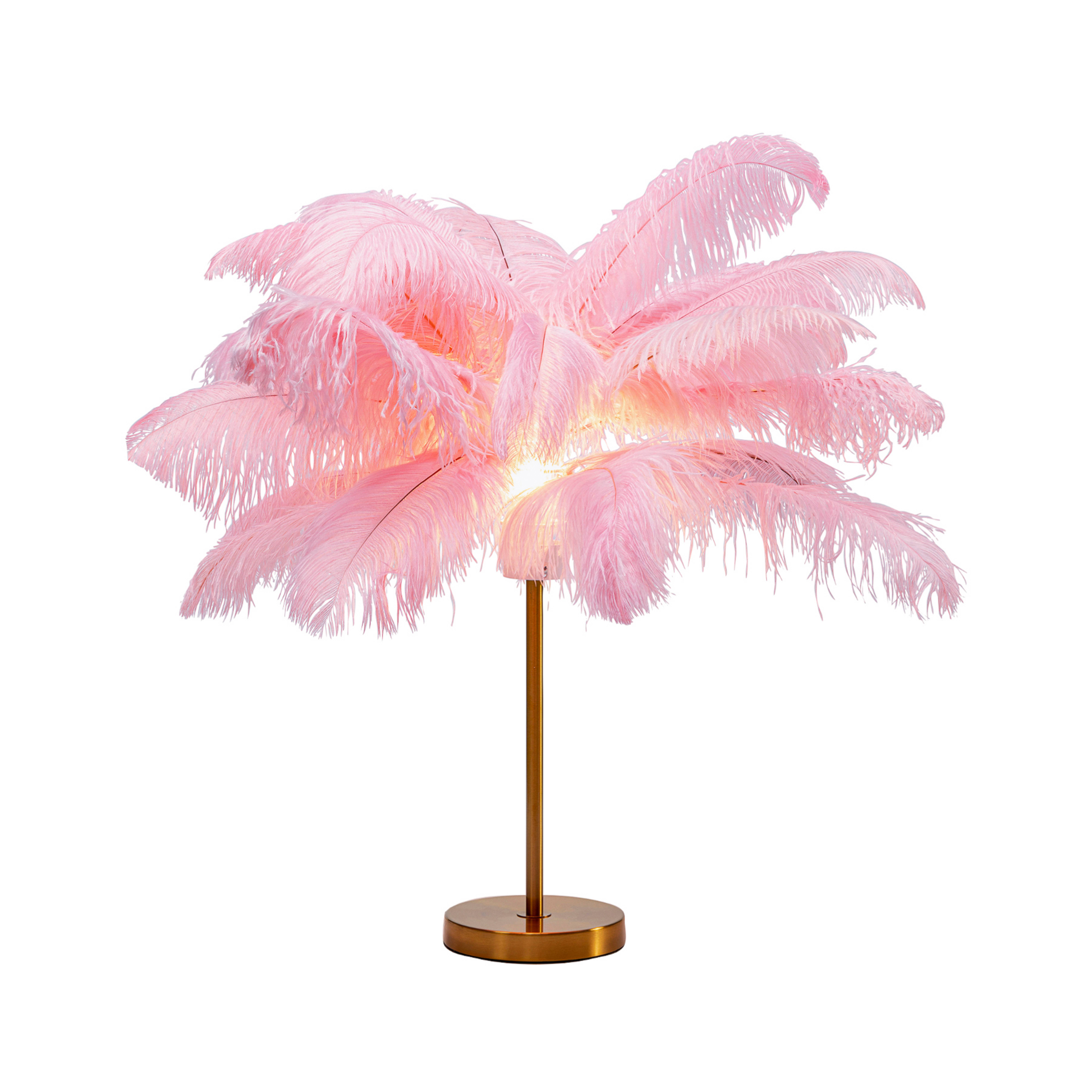 KARE Feather Palm lámpara de mesa con plumas, rosa