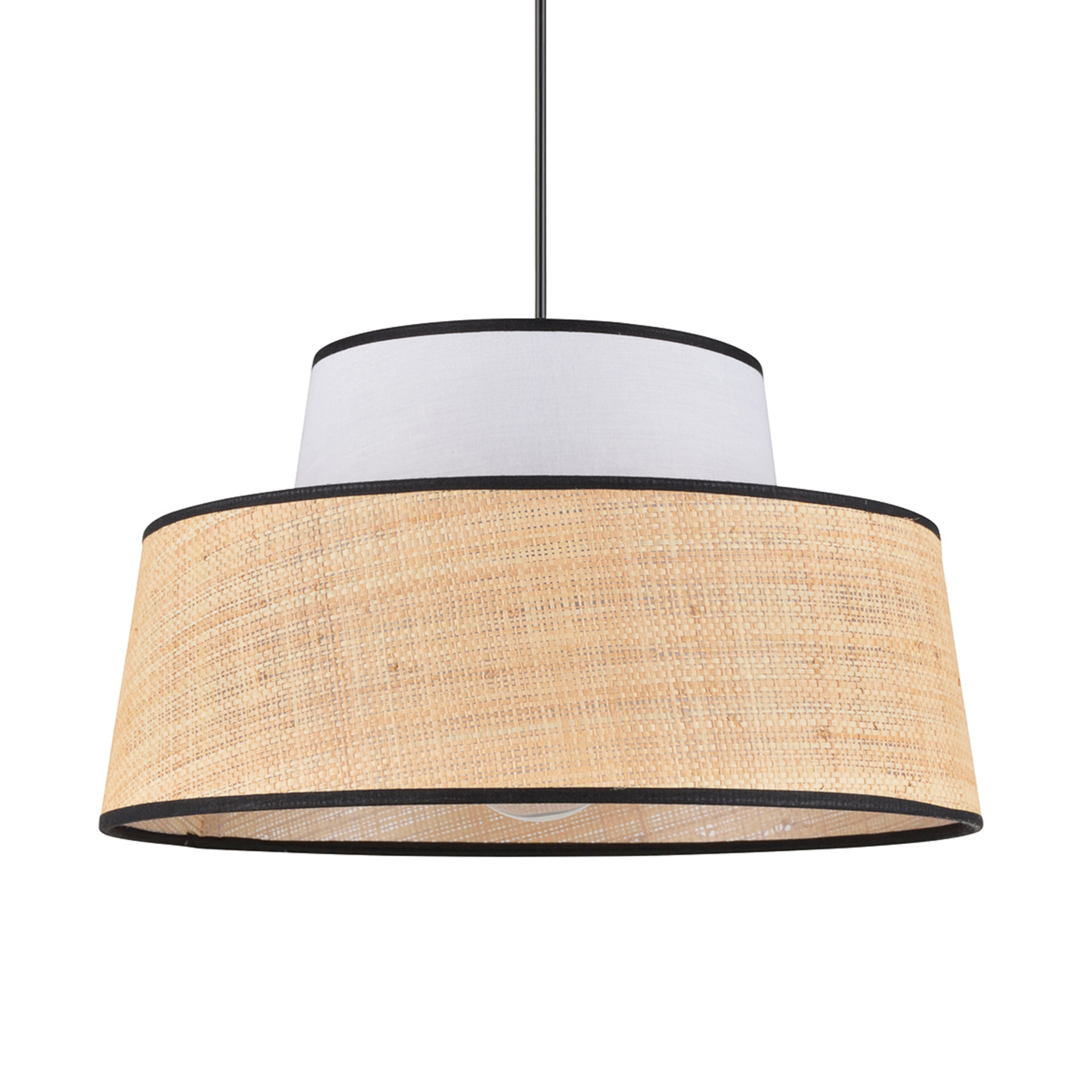 Suspension Mallorca blanche/couleur naturelle, Ø 38 cm - COREP SAS