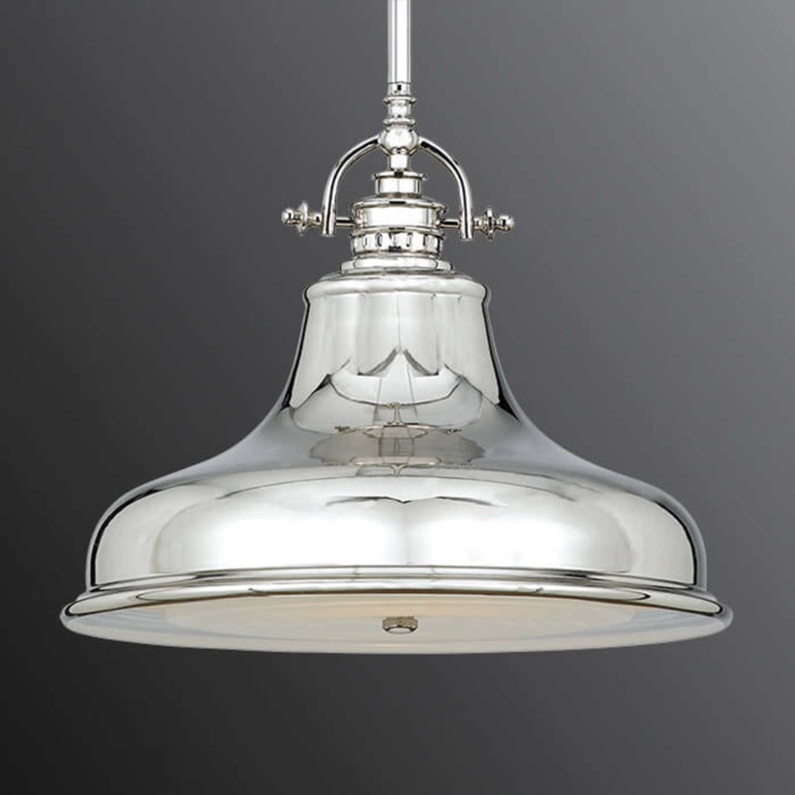 Hänglampa Emery, 1 lampa silver Ø 34,3 cm