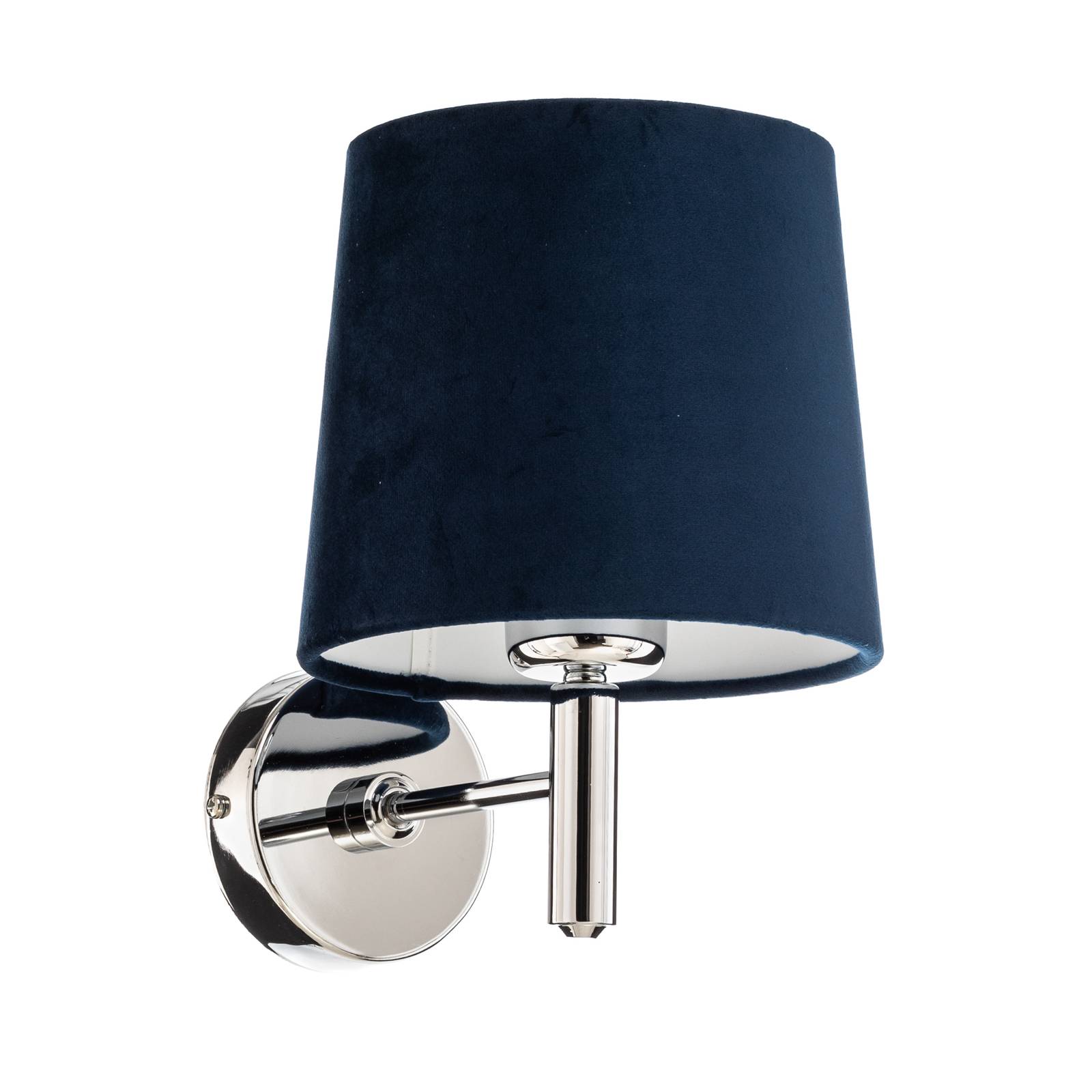 Wandleuchte Bono, Textilschirm, chrom/blau
