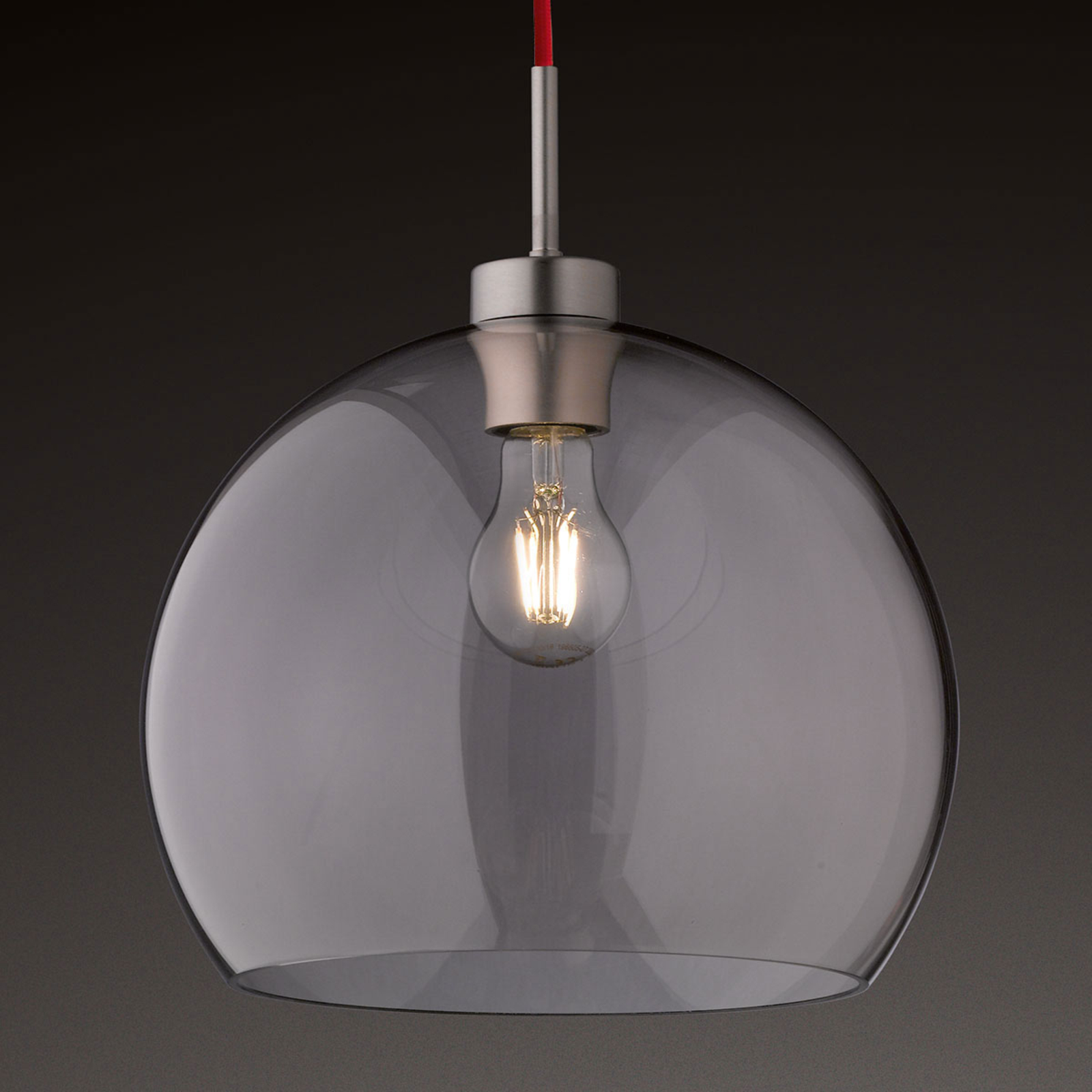 Hanglamp van helder gerookt glas