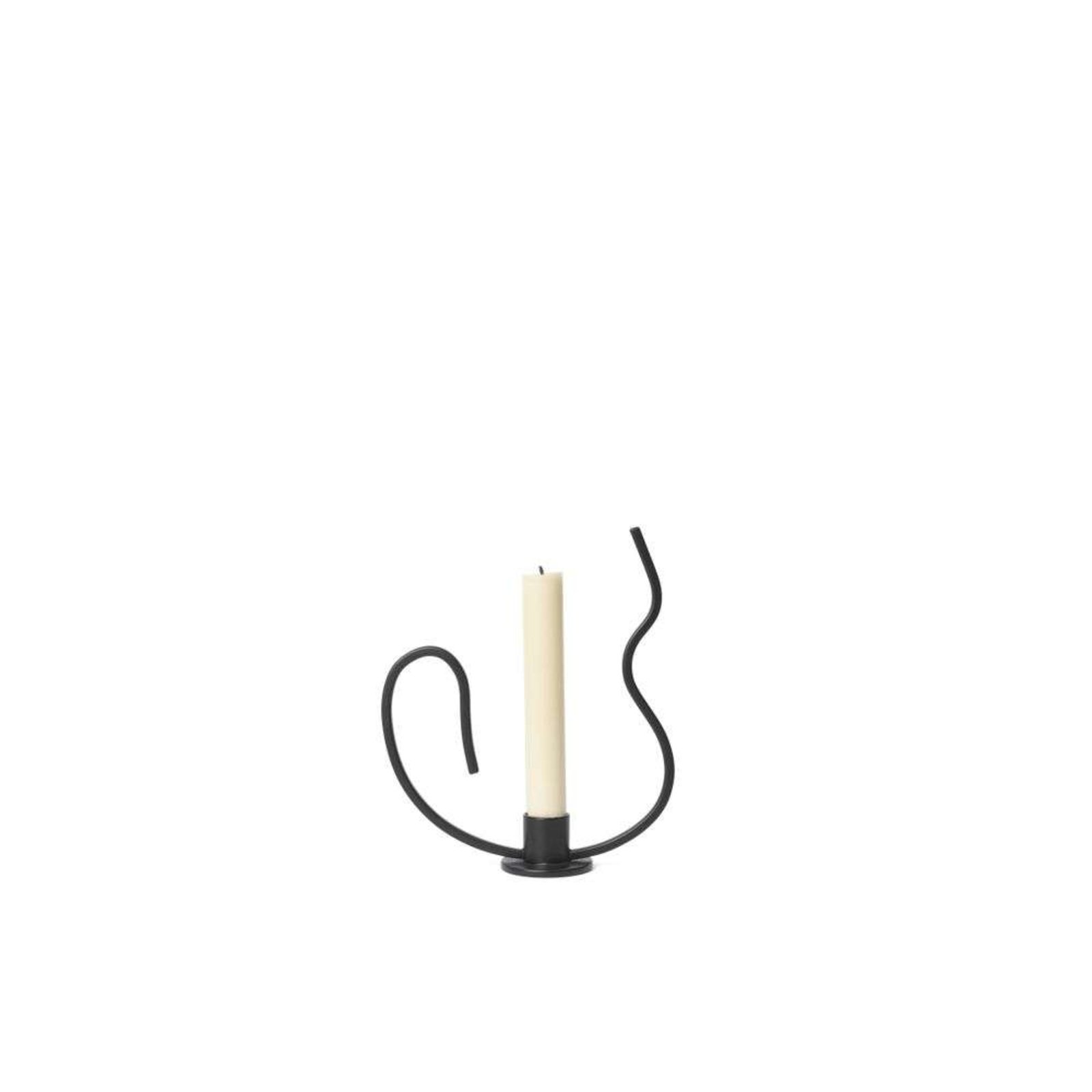 Valse Candle Holder Low Black - ferm LIVING