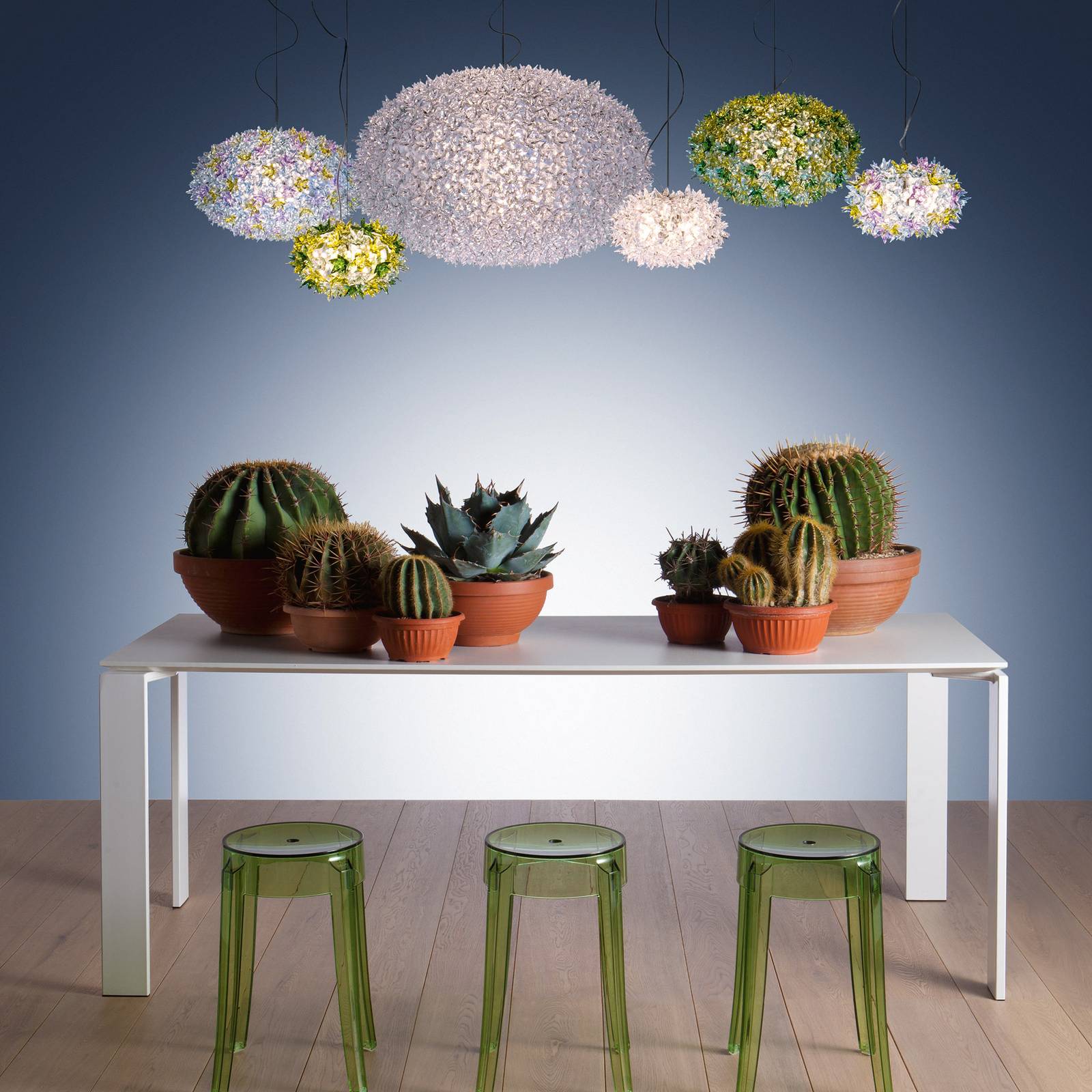 Kartell Bloom S2 żyrandol LED G9, zielony