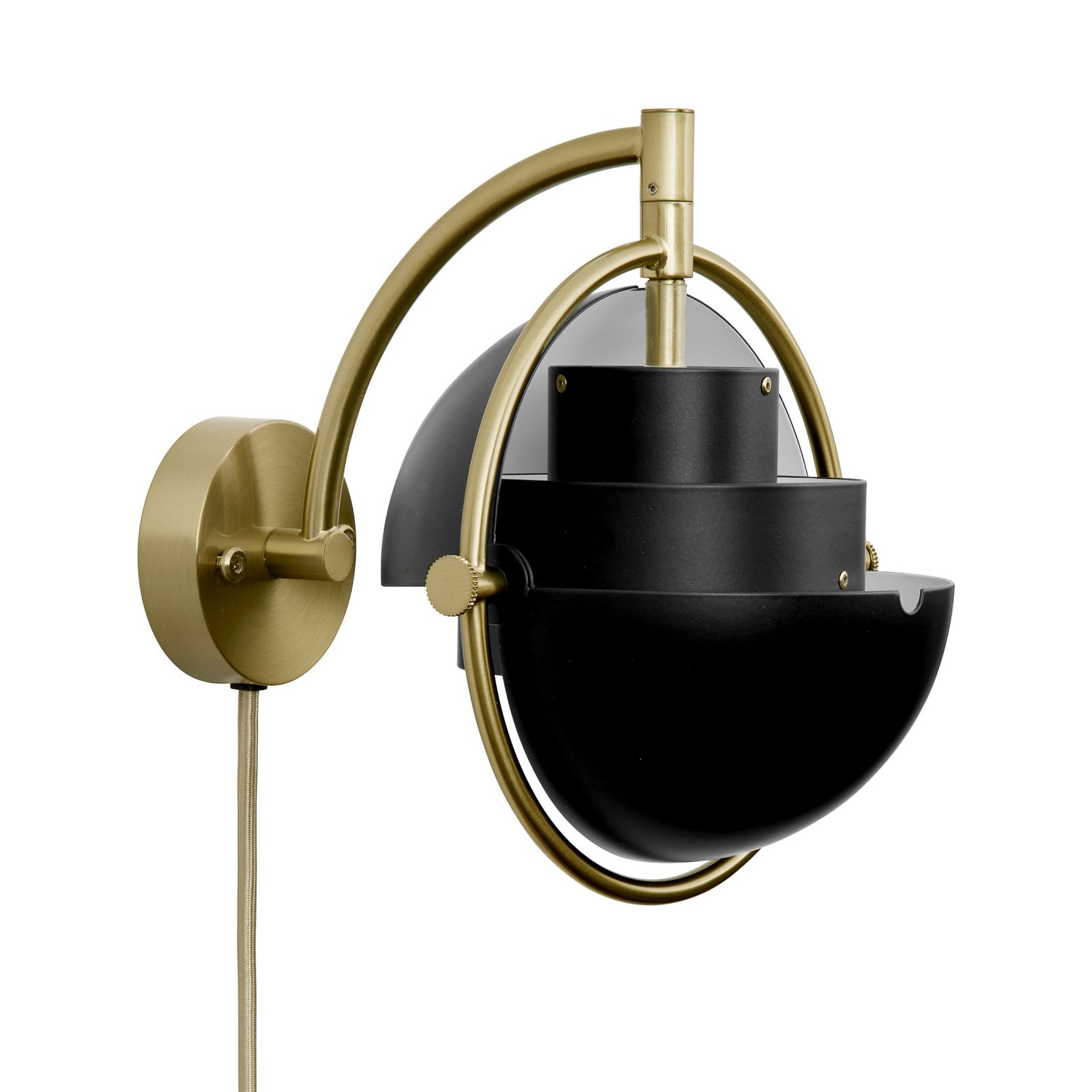 Aplique de pared Gubi Multi-Lite, negro, metal, G9