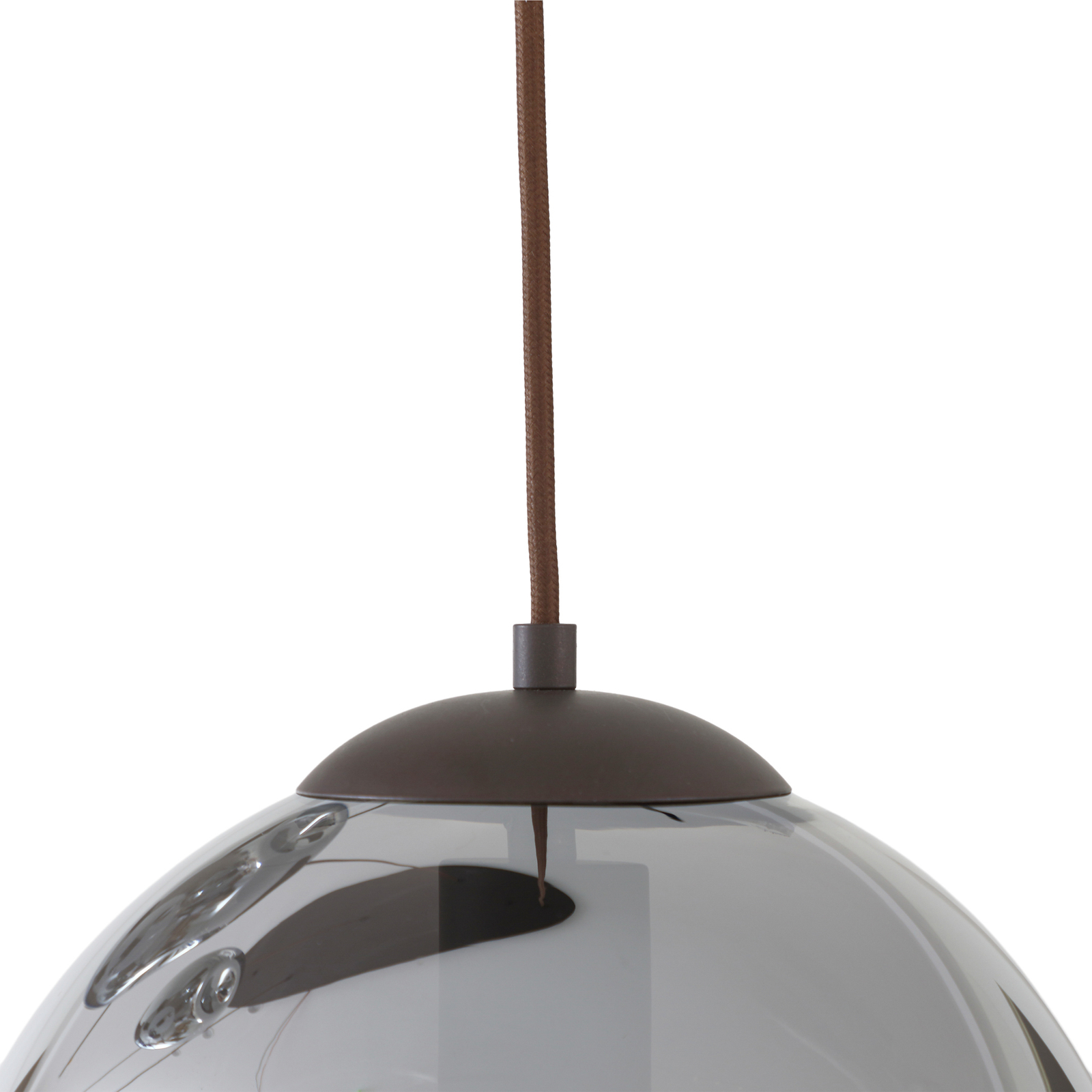 Závesné svietidlo Lindby Valentina, E27, výška 125,5 cm, sivé, sklo