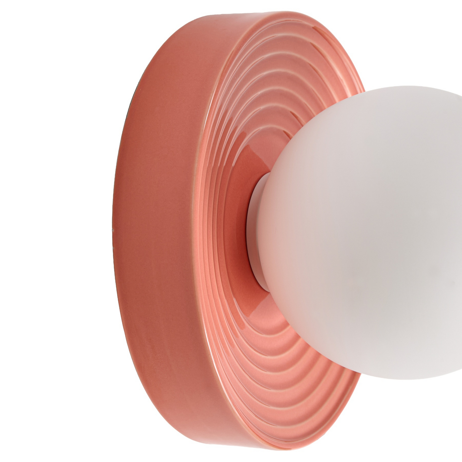 Φωτιστικό τοίχου Lindby Harriet, πορτοκαλί/λευκό, κεραμικό, Ø 22 εκ., G9