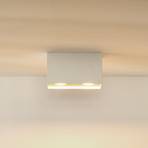 Bodi downlight, kantet, hvit, GU10, 2 lyskilder, aluminium