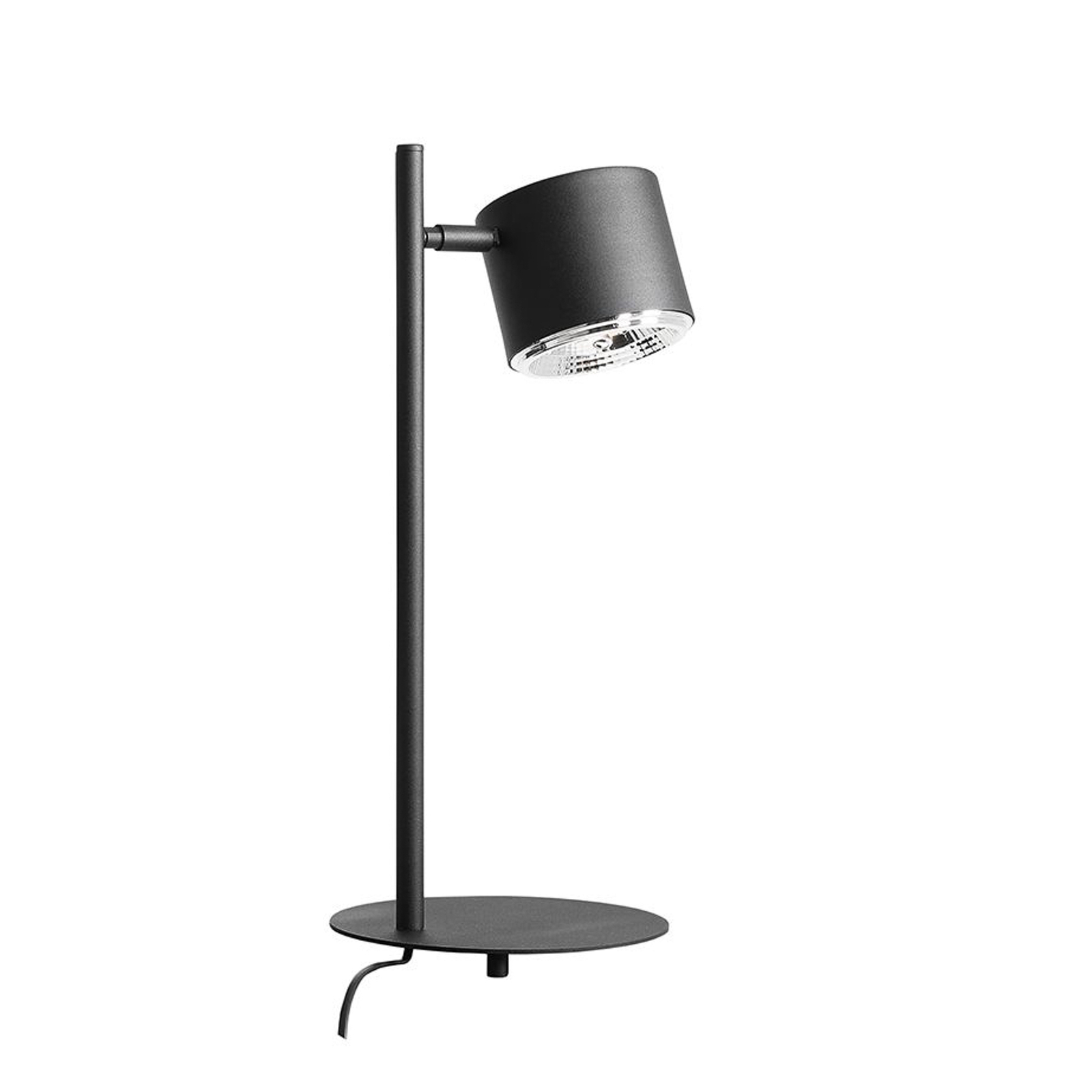 Lámpara de mesa Bot, cabezal móvil negro