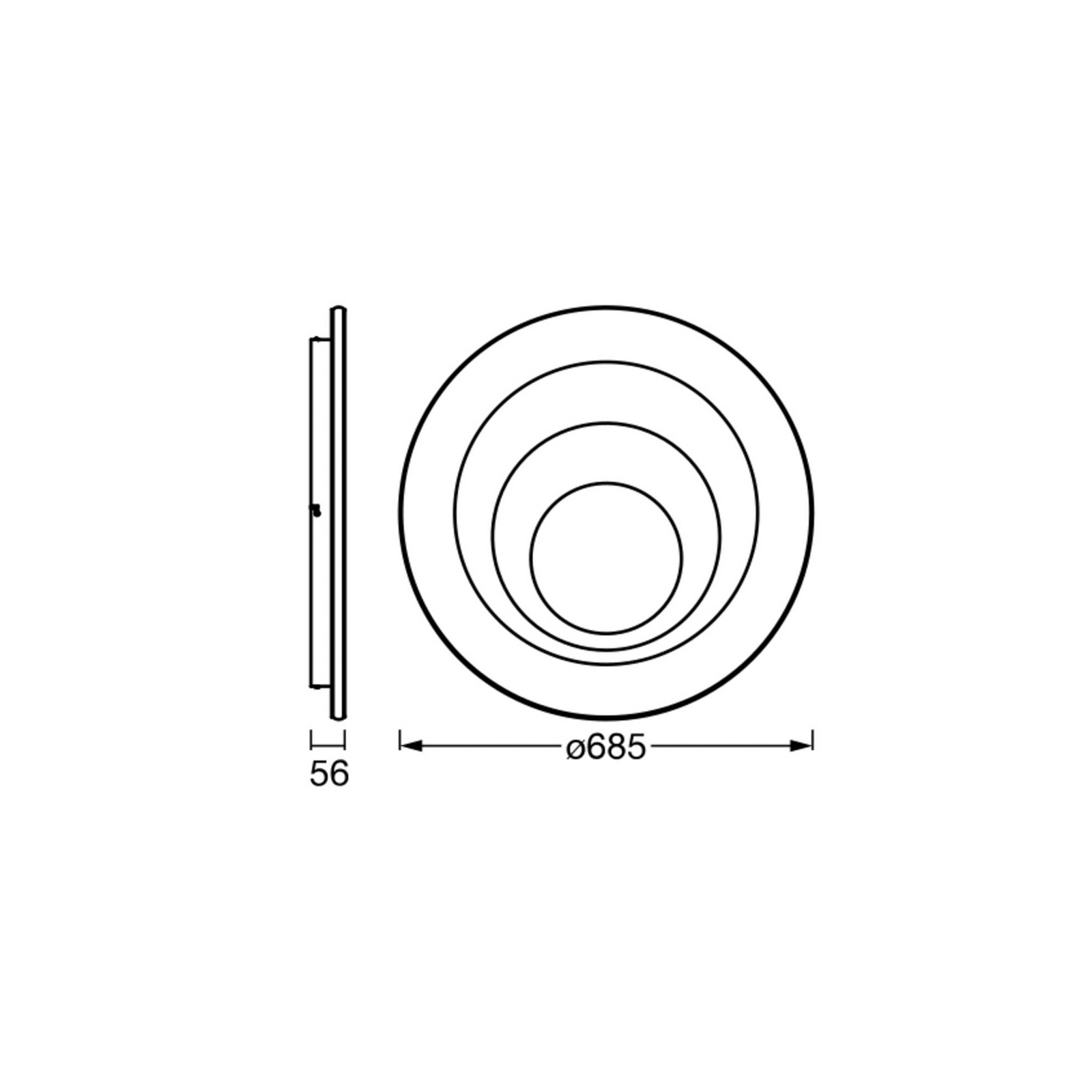 OSRAM LED-Deckenlampe ORBIS SPIRAL ROUND, Ø 69 cm, weiß 63 W