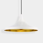 Tom Dixon LED-Hängelampe Beat Wide, weiß, Ø 36 cm, Messing