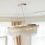 Maytoni pendant light Toils, gold-coloured, crystals, 7 x E14