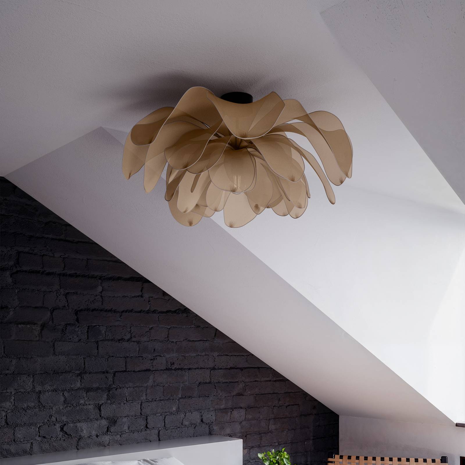 By Rydens Deckenleuchte Lou Lou, natur, Ø 80 cm, Textil günstig online kaufen