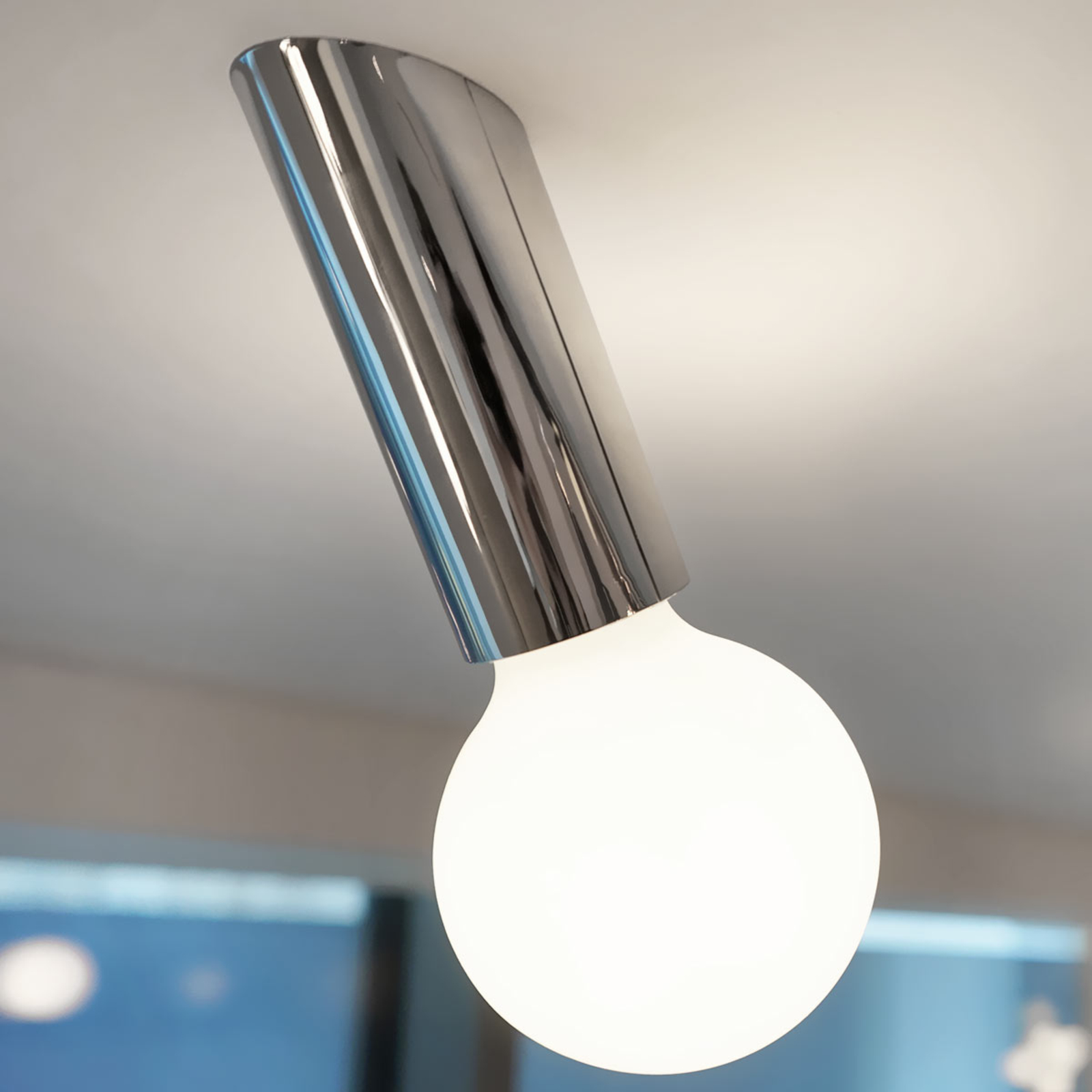 next DNA Easy - one-bulb wall light, chrome, for Living / Dining Room, ABS, E27, 28 W, energy efficiency: A++