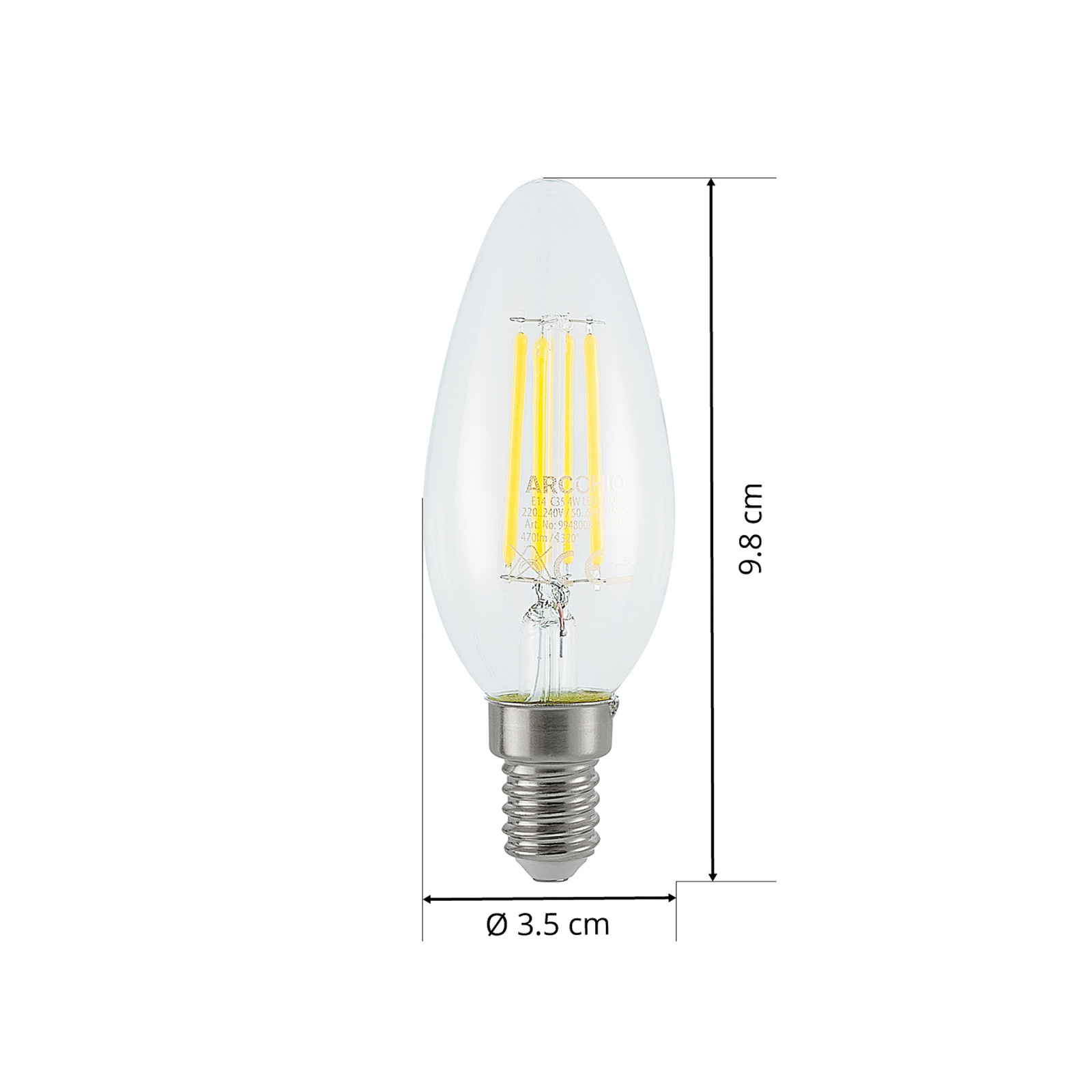 LED-lampa E14 filament 4W 2 700 K 3-stegsdimmer