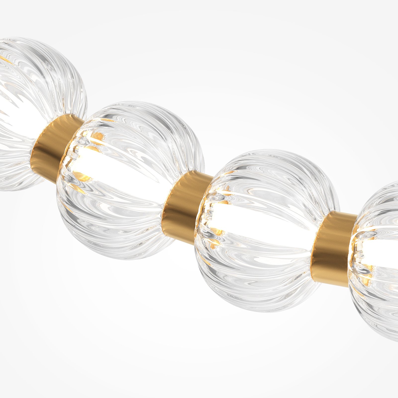 Maytoni LED ceiling light Amulet, length 120 cm, clear / gold