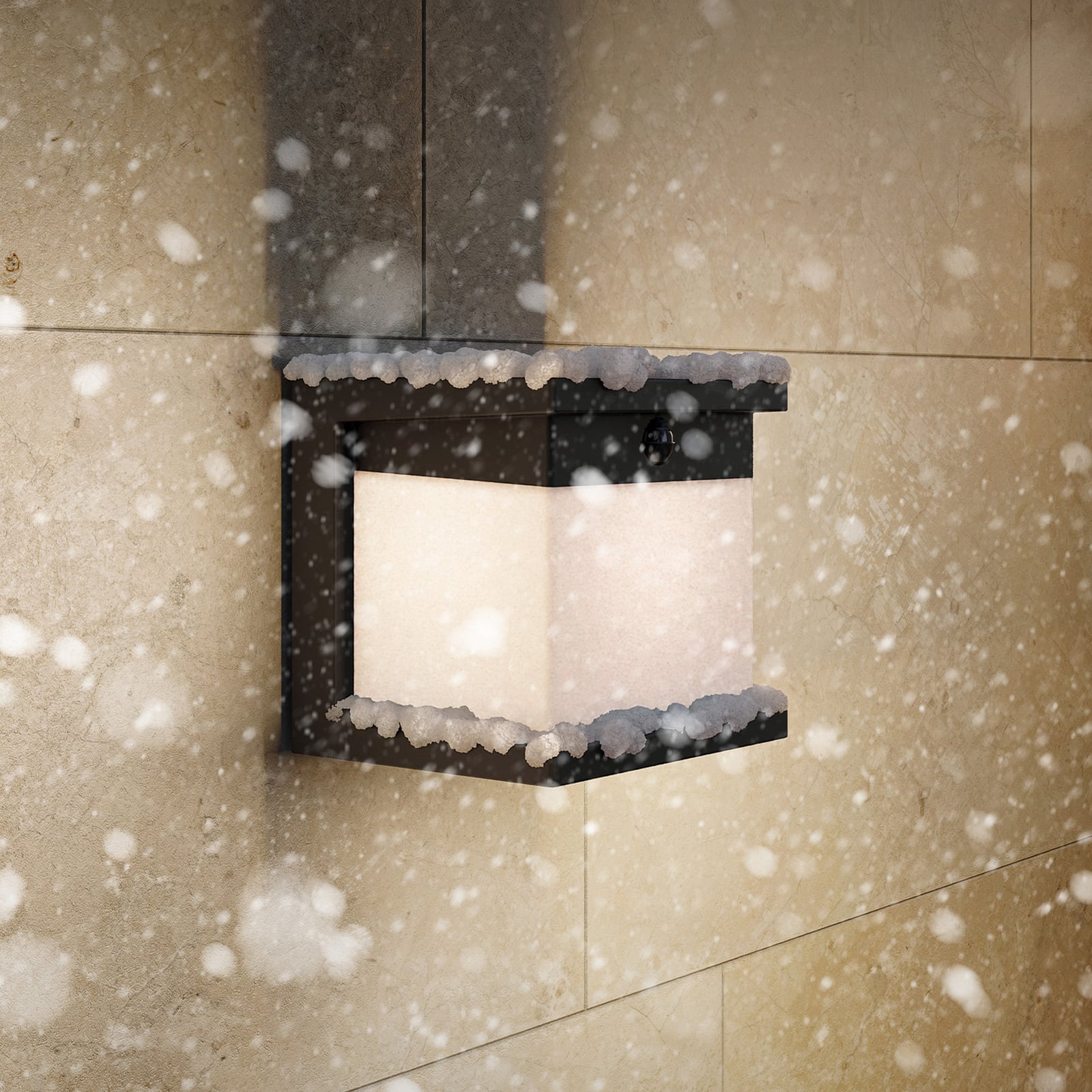 Philips LED-sončna stenska svetilka Diara, črna, s senzorjem, IP44