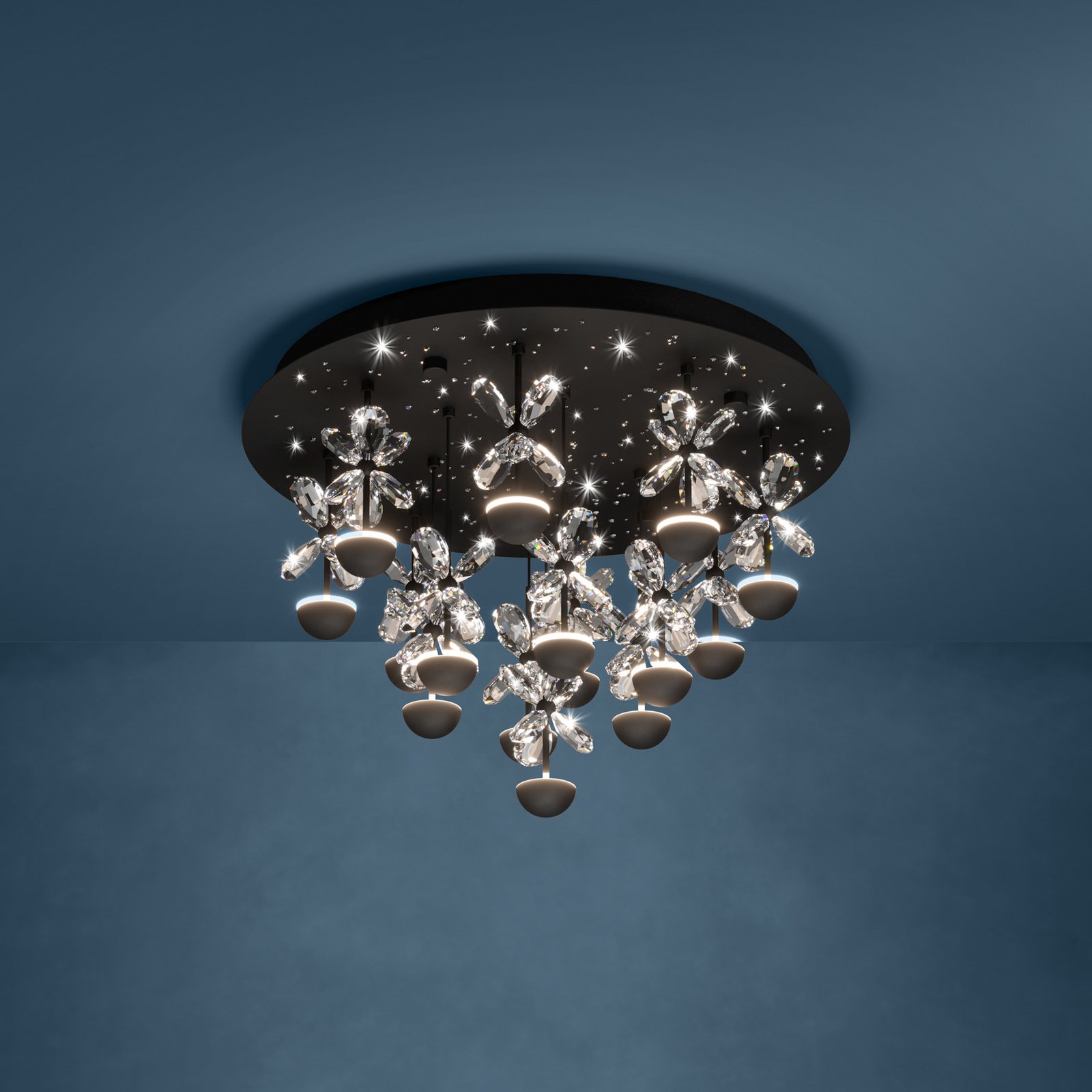 EGLO Stars Of Light LED ceiling lamp Pianopoli black Ø 50cm