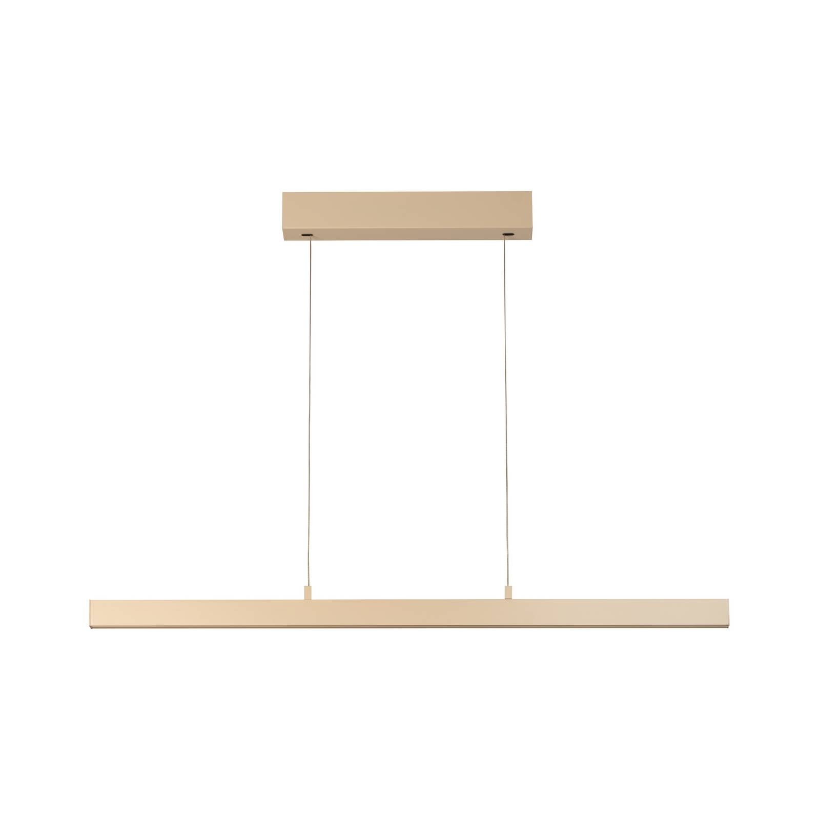 LED-Hängelampe Vayana, Länge 114 cm, sandfarben, Metall, CCT
