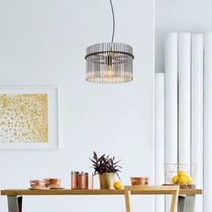 Lampada a sospensione Gorley, Ø 40 cm, grigio fumo, vetro