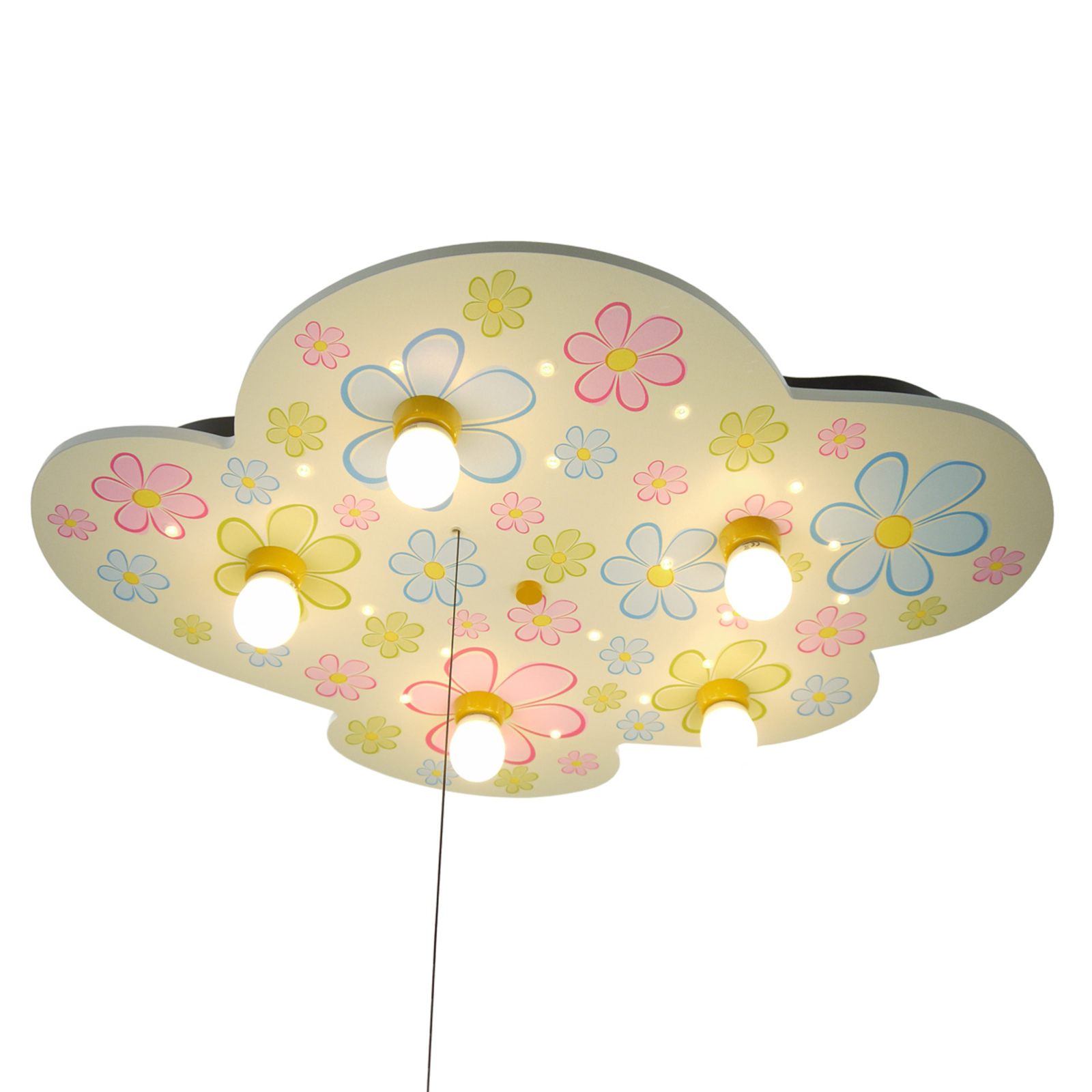 Flores de colores - lámpara de techo, nube, LEDs