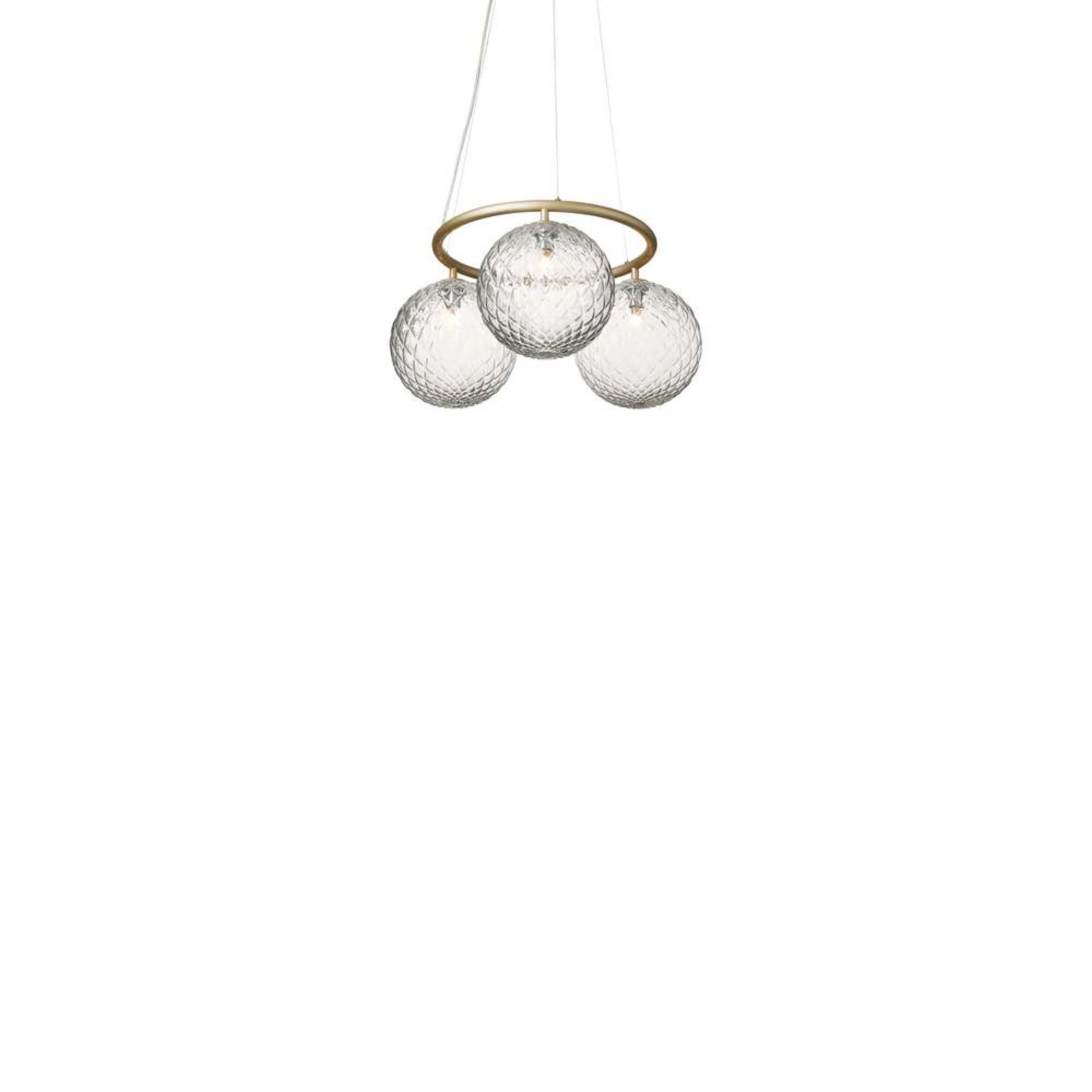 Nuura Kronleuchter Miira 3 Circular, Ø 54 cm, messing/klar