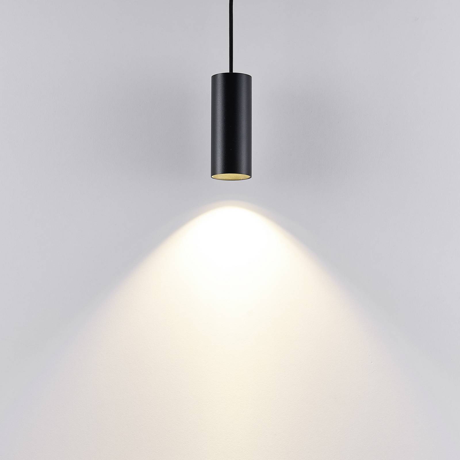 Lampa wisząca CAN, czarna, wysokość 15 cm, Ø 6 cm, metal, GU10
